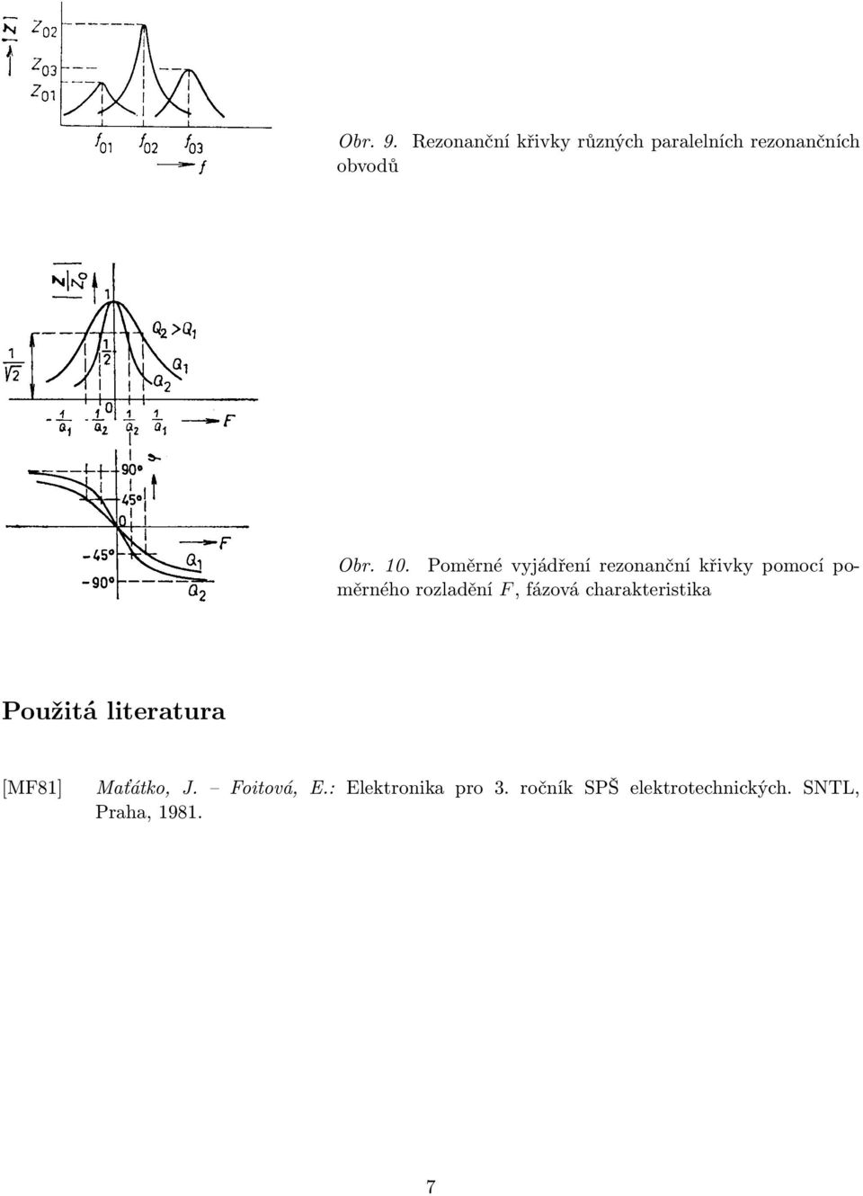 fázová charakteristika Obr. Použitá literatura [MF8] Maťátko, J.