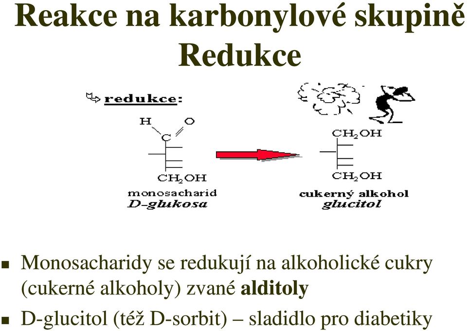 cukry (cukerné alkoholy) zvané alditoly