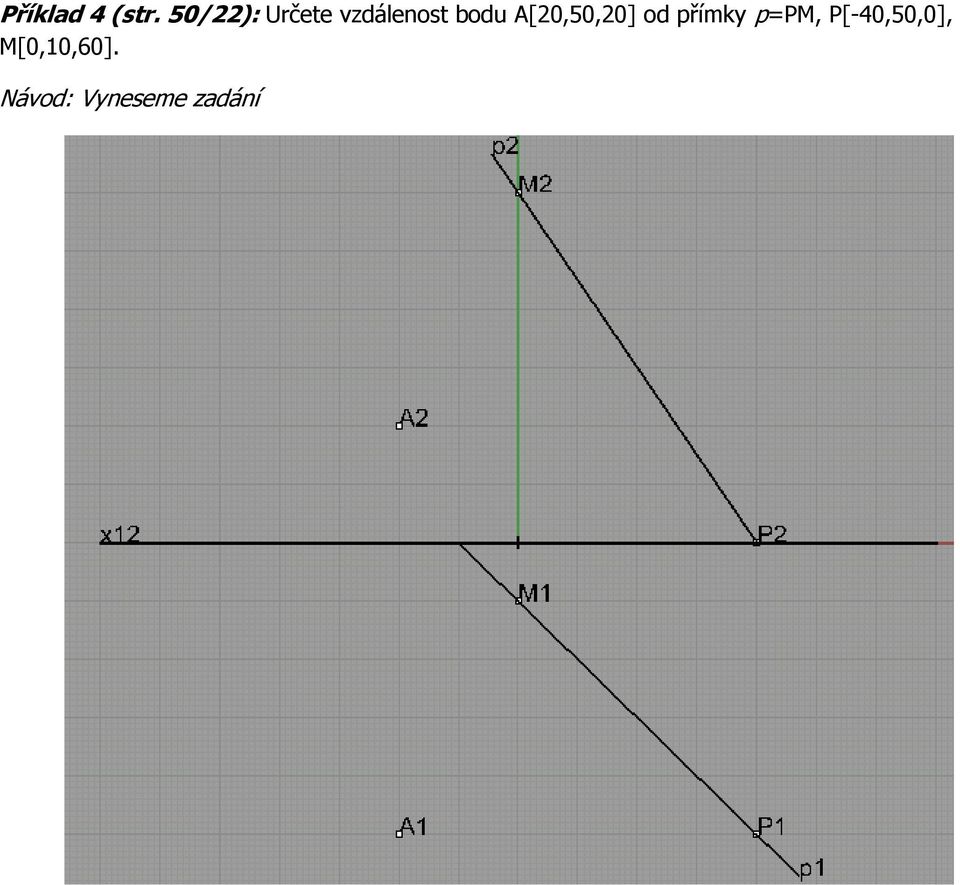 A[20,50,20] od přímky p=pm,