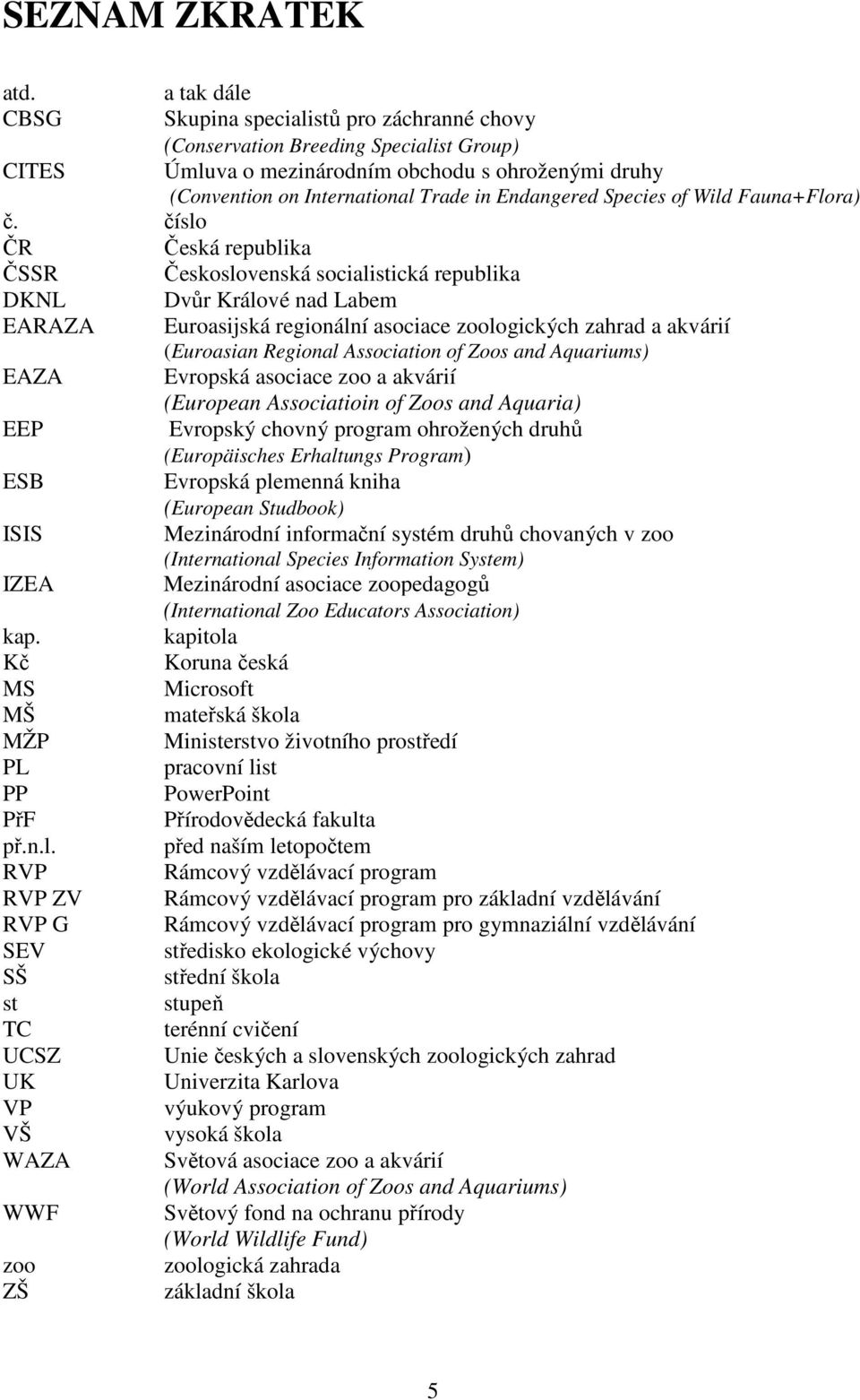 Endangered Species of Wild Fauna+Flora) č.