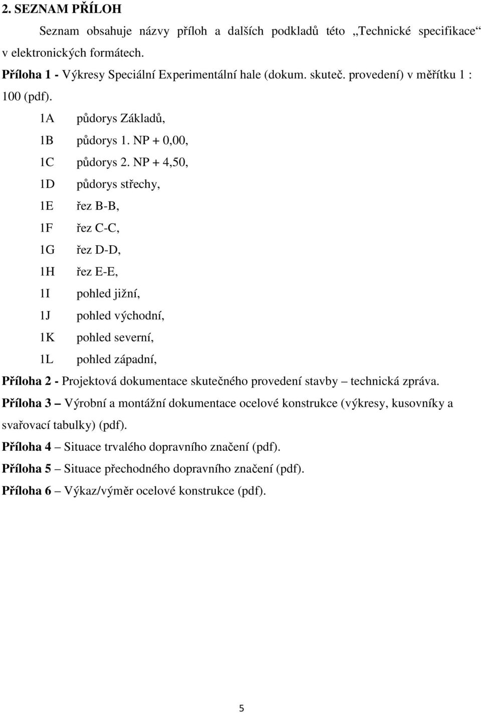 NP + 4,50, 1D půdorys střechy, 1E řez B-B, 1F řez C-C, 1G řez D-D, 1H řez E-E, 1I pohled jižní, 1J pohled východní, 1K pohled severní, 1L pohled západní, Příloha 2 - Projektová dokumentace