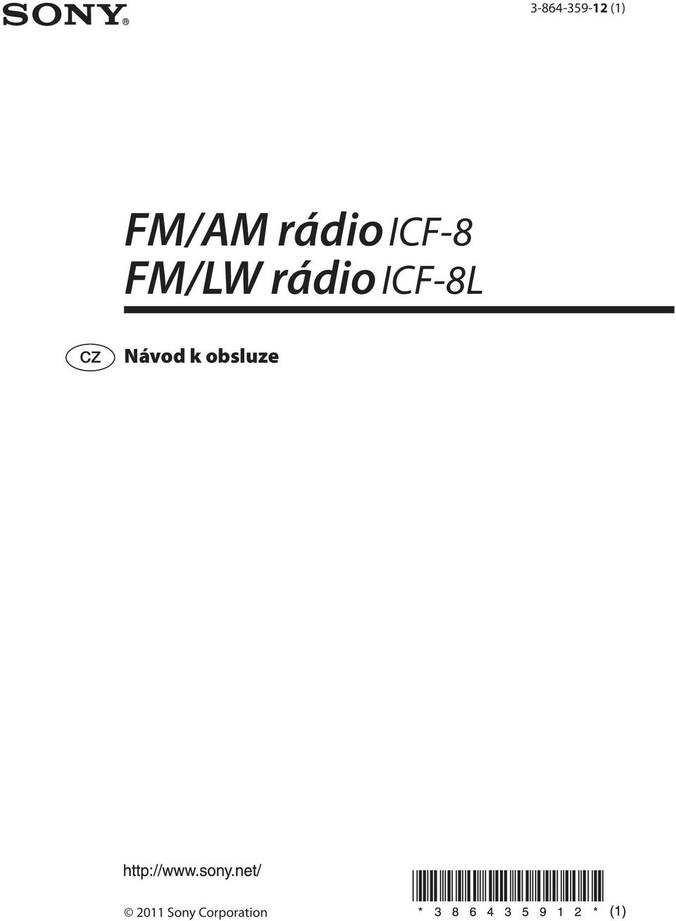 rádio ICF-8L Návod k