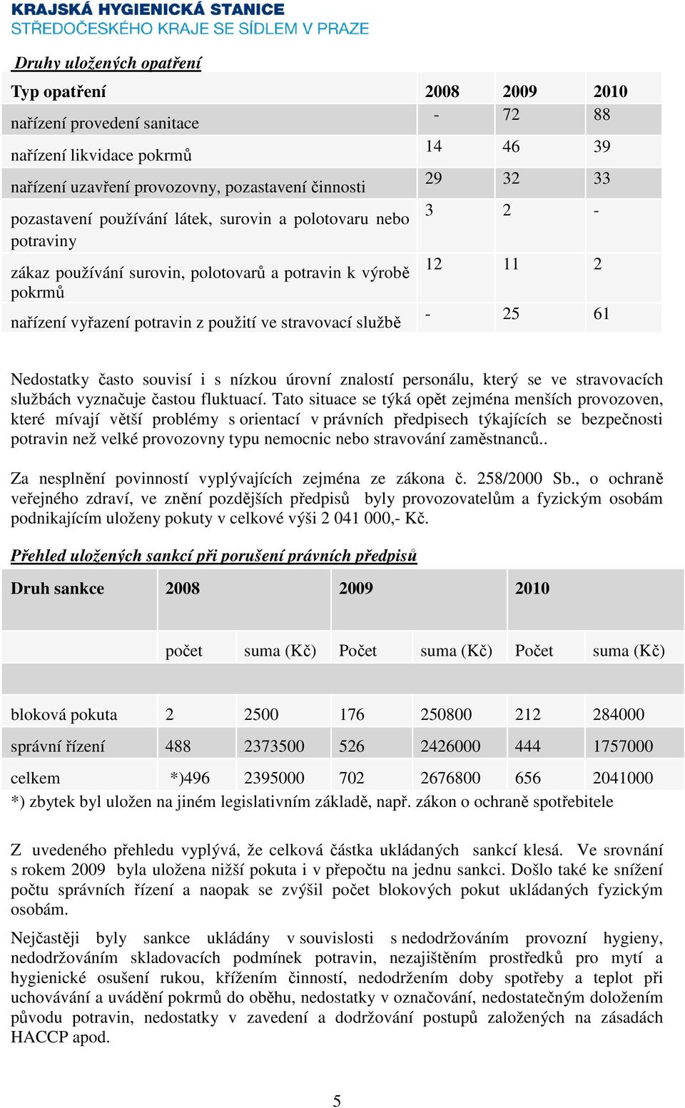 Nedostatky často souvisí i s nízkou úrovní znalostí personálu, který se ve stravovacích službách vyznačuje častou fluktuací.