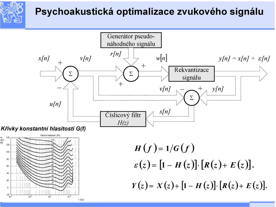 + w[] n v[n] s[n] Rekvantizace signálu _ Σ + y[n] y[n] = x[n] + ε[n] ε = G H 1 ( z )