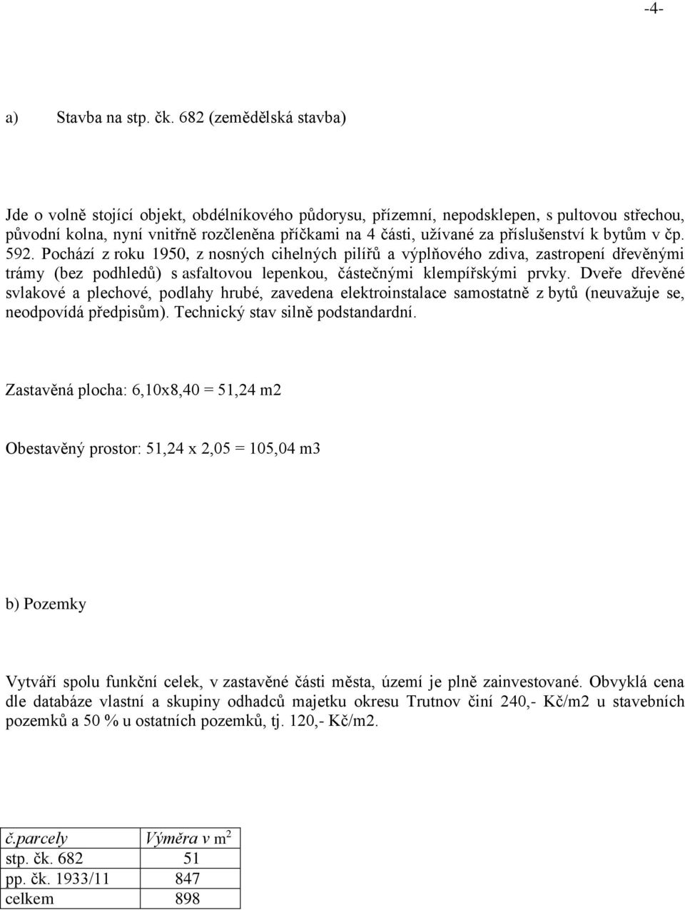 příslušenství k bytům v čp. 592. Pochází z roku 1950, z nosných cihelných pilířů a výplňového zdiva, zastropení dřevěnými trámy (bez podhledů) s asfaltovou lepenkou, částečnými klempířskými prvky.