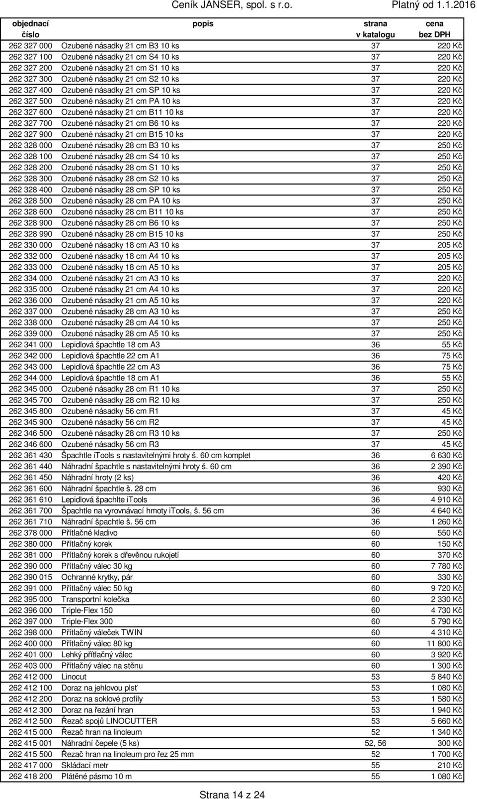 násadky 21 cm B6 10 ks 37 220 Kč 262 327 900 Ozubené násadky 21 cm B15 10 ks 37 220 Kč 262 328 000 Ozubené násadky 28 cm B3 10 ks 37 250 Kč 262 328 100 Ozubené násadky 28 cm S4 10 ks 37 250 Kč 262