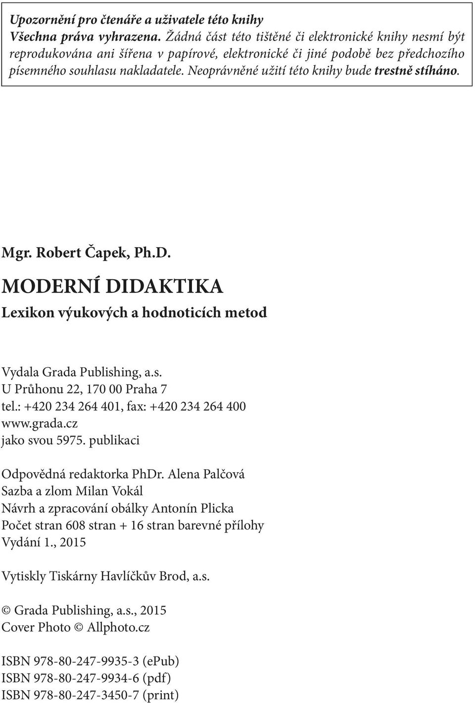 Moderní didaktika MODERNÍ DIDAKTIKA. Robert Čapek. ROBERT ČAPEK - PDF  Stažení zdarma
