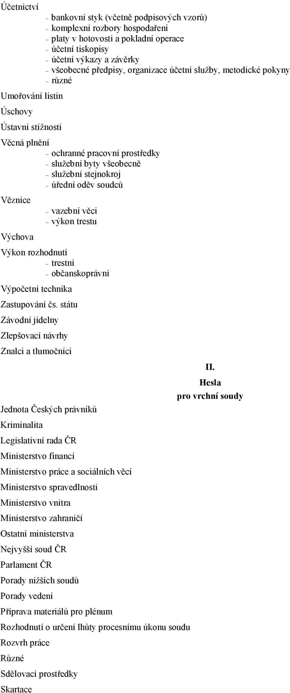 Výkon rozhodnutí Výpočetní technika Zastupování čs.