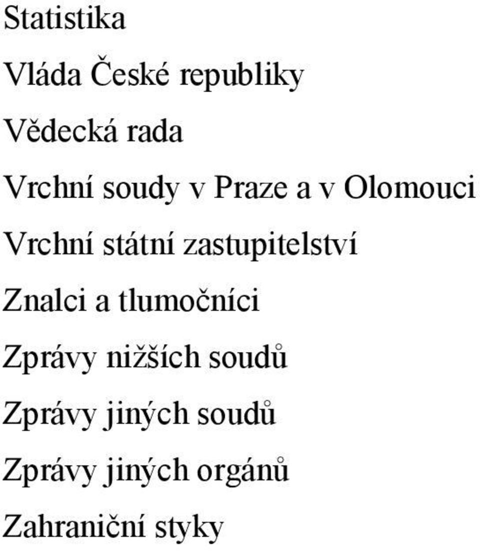 zastupitelství Znalci a tlumočníci Zprávy nižších