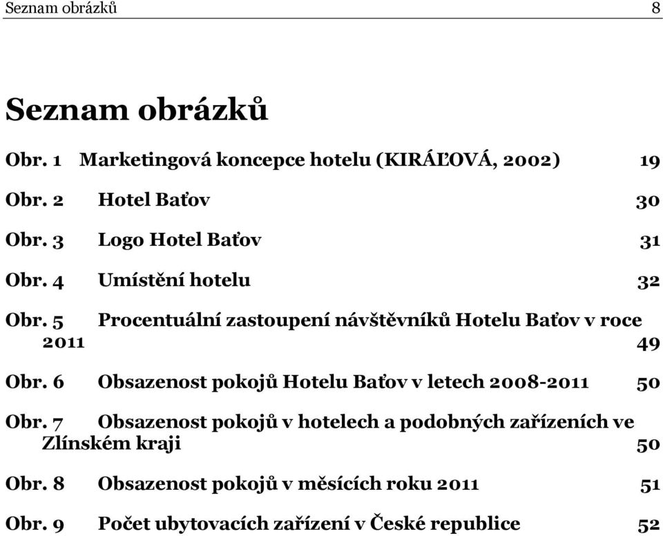 5 Procentuální zastoupení návštěvníků Hotelu Baťov v roce 2011 49 Obr.