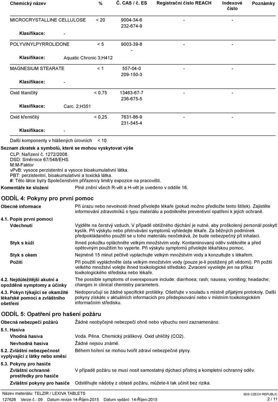Klasifikace: < 0,75 13463677 2366755 Klasifikace: Carc.