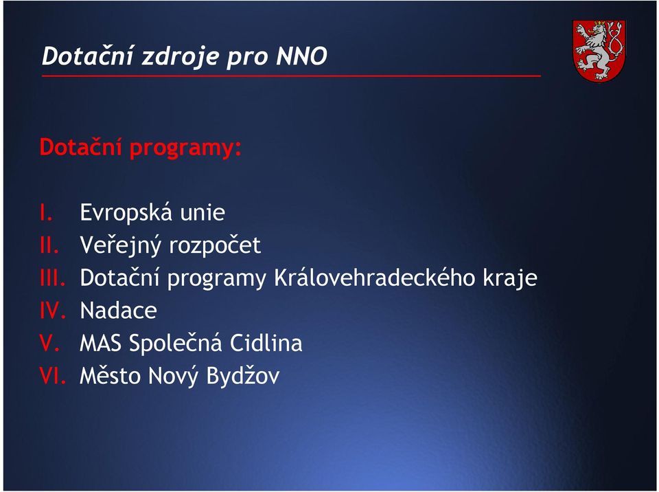 Dotační programy Královehradeckého