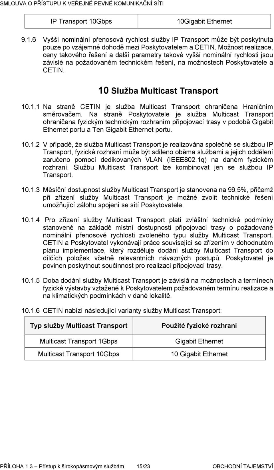 10 Služba Multicast Transport 10.1.1 Na straně CETIN je služba Multicast Transport ohraničena Hraničním směrovačem.