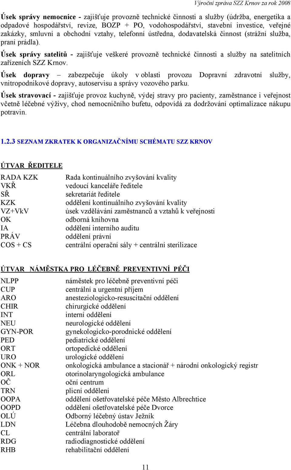 Úsek správy satelitů - zajišťuje veškeré provozně technické činnosti a služby na satelitních zařízeních SZZ Krnov.