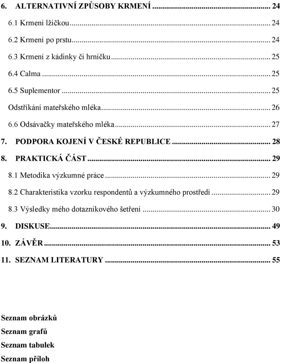 .. 29 8.1 Metodika výzkumné práce... 29 8.2 Charakteristika vzorku respondentů a výzkumného prostředí... 29 8.3 Výsledky mého dotazníkového šetření.