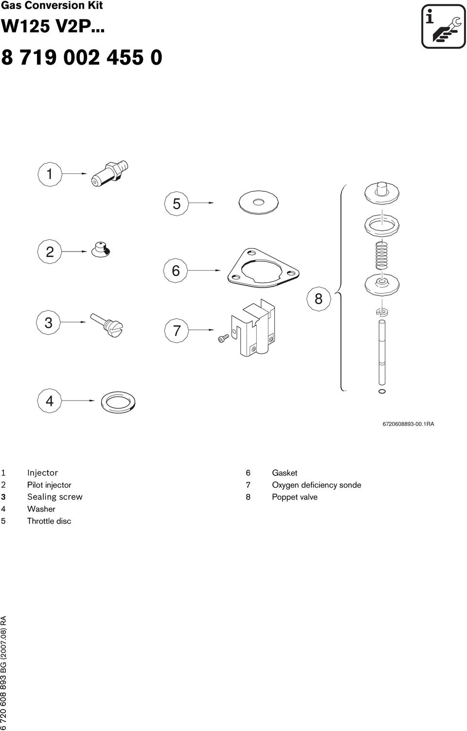 1RA 1 Injector 2 Pilot injector 3 Sealing screw 4 Washer