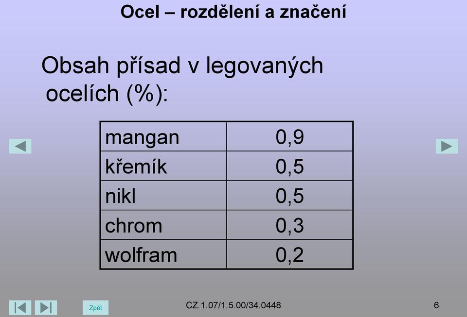 křemík 0,5 nikl 0,5 chrom