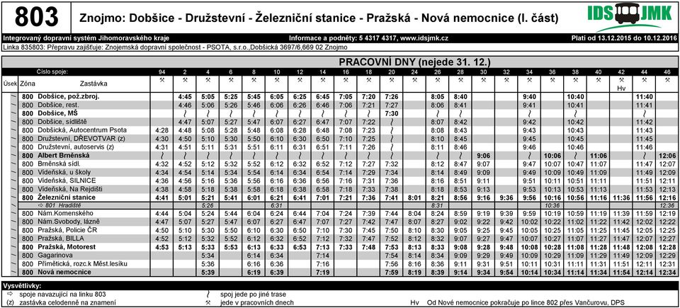 5:46 6:06 6:26 6:46 7:06 7:21 7:27 8:06 8:41 9:41 10:41 11:41 800 Dobšice, MŠ K K K K K K K K K 7:30 K K K K K 4:47 5:07 5:27 5:47 6:07 6:27 6:47 7:07 7:22 K 8:07 8:42 9:42 10:42 11:42 800 Dobšická,