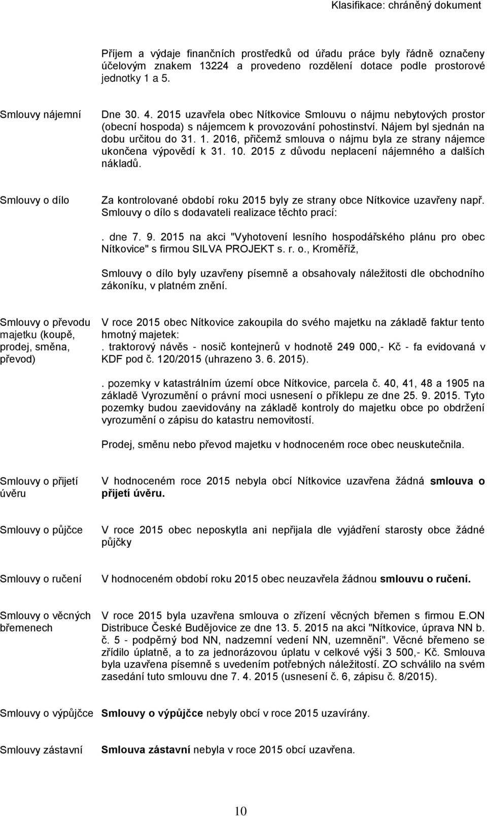 2016, přičemž smlouva o nájmu byla ze strany nájemce ukončena výpovědí k 31. 10. 2015 z důvodu neplacení nájemného a dalších nákladů.