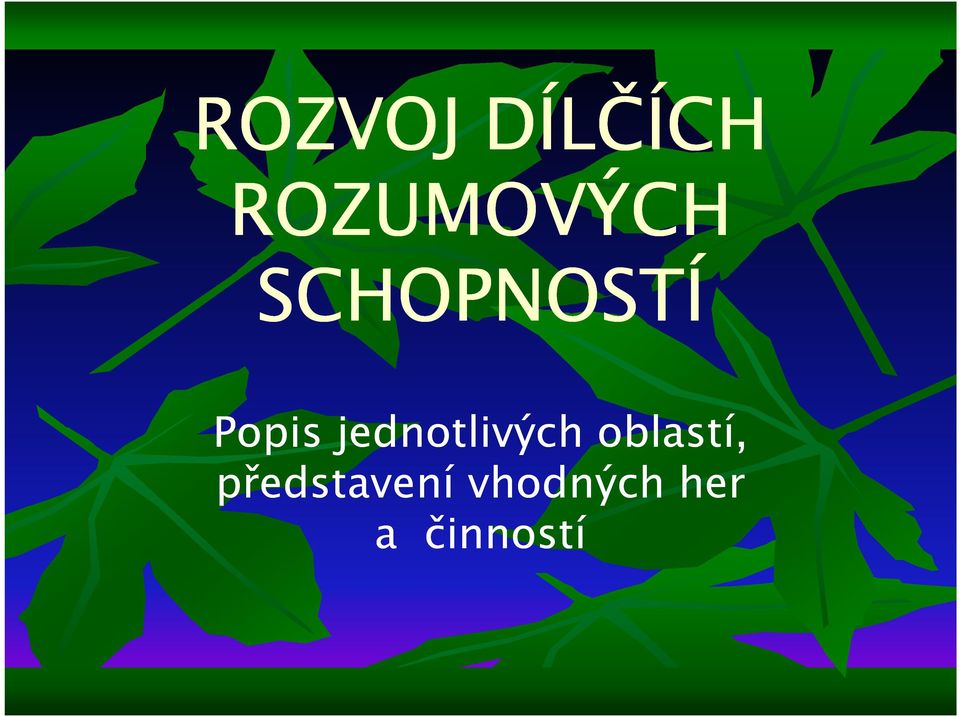 Popis jednotlivých