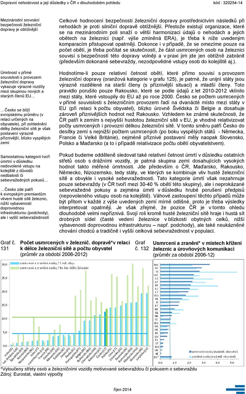 důsledku nedovolené vstupu na kolejiště z důvodů nedbalosti či sebevražedných pokusů Česko zde patří k evropským premiantům vlivem husté sítě železnic, nižší vybavenosti doprovodnou infrastrukturou