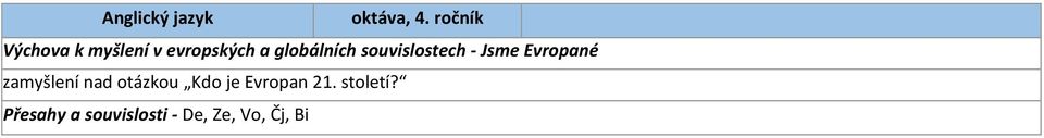 zamyšlení nad otázkou Kdo je Evropan 21.