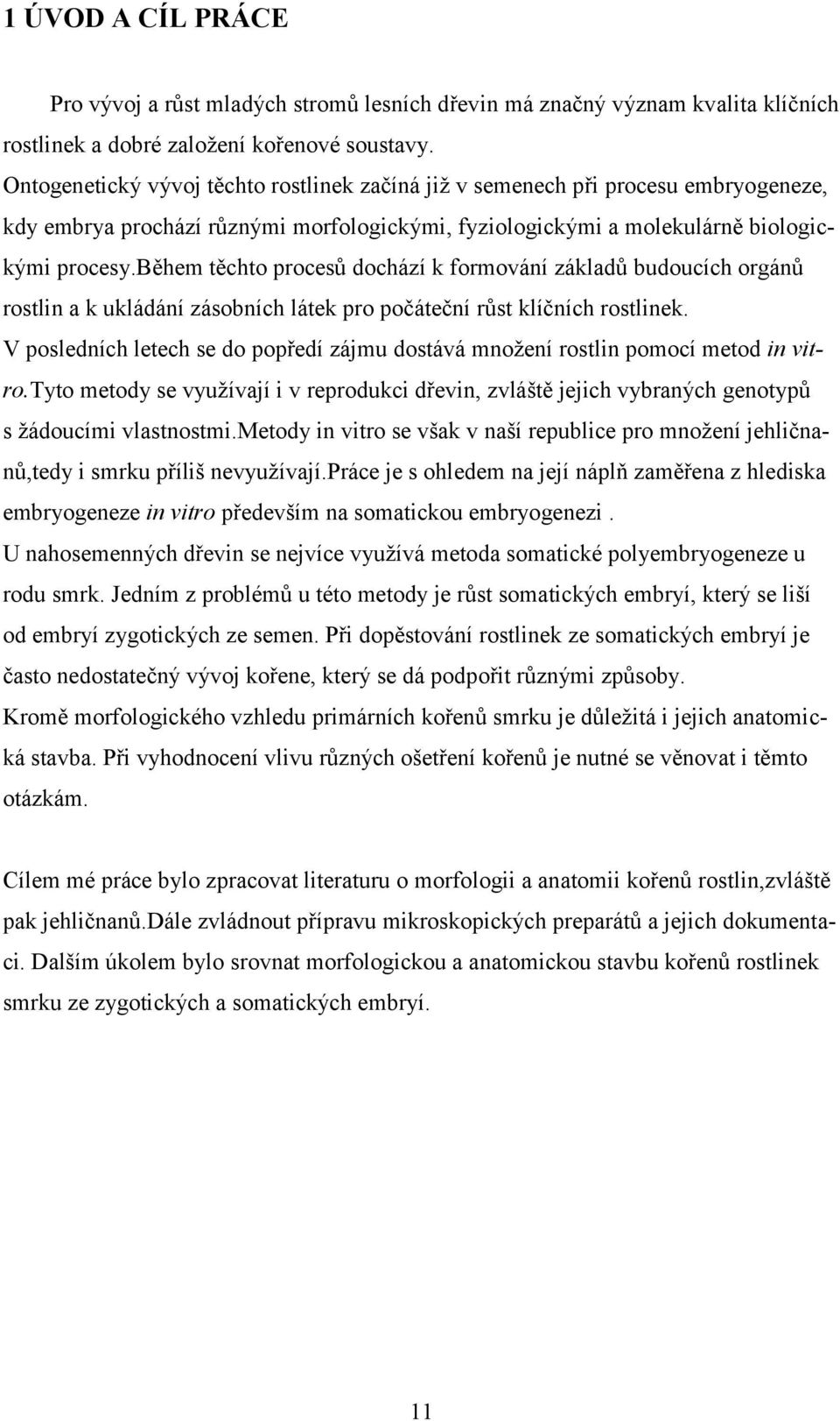 během těchto procesů dochází k formování základů budoucích orgánů rostlin a k ukládání zásobních látek pro počáteční růst klíčních rostlinek.