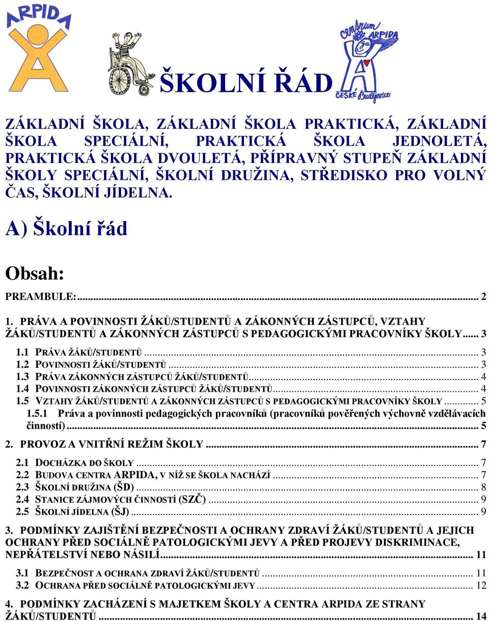 PRÁVA A POVINNOSTI ŽÁKŮ/STUDENTŮ A ZÁKONNÝCH ZÁSTUPCŮ, VZTAHY ŽÁKŮ/STUDENTŮ A ZÁKONNÝCH ZÁSTUPCŮ S PEDAGOGICKÝMI PRACOVNÍKY ŠKOLY... 3 1.1 PRÁVA ŽÁKŮ/STUDENTŮ... 3 1.2 POVINNOSTI ŽÁKŮ/STUDENTŮ... 3 1.3 PRÁVA ZÁKONNÝCH ZÁSTUPCŮ ŽÁKŮ/STUDENTŮ.