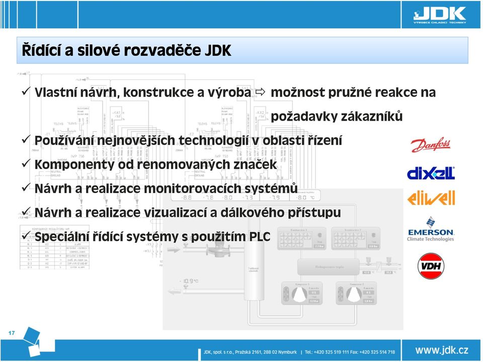 Komponenty od renomovaných značek Návrh a realizace monitorovacích systémů Návrh a