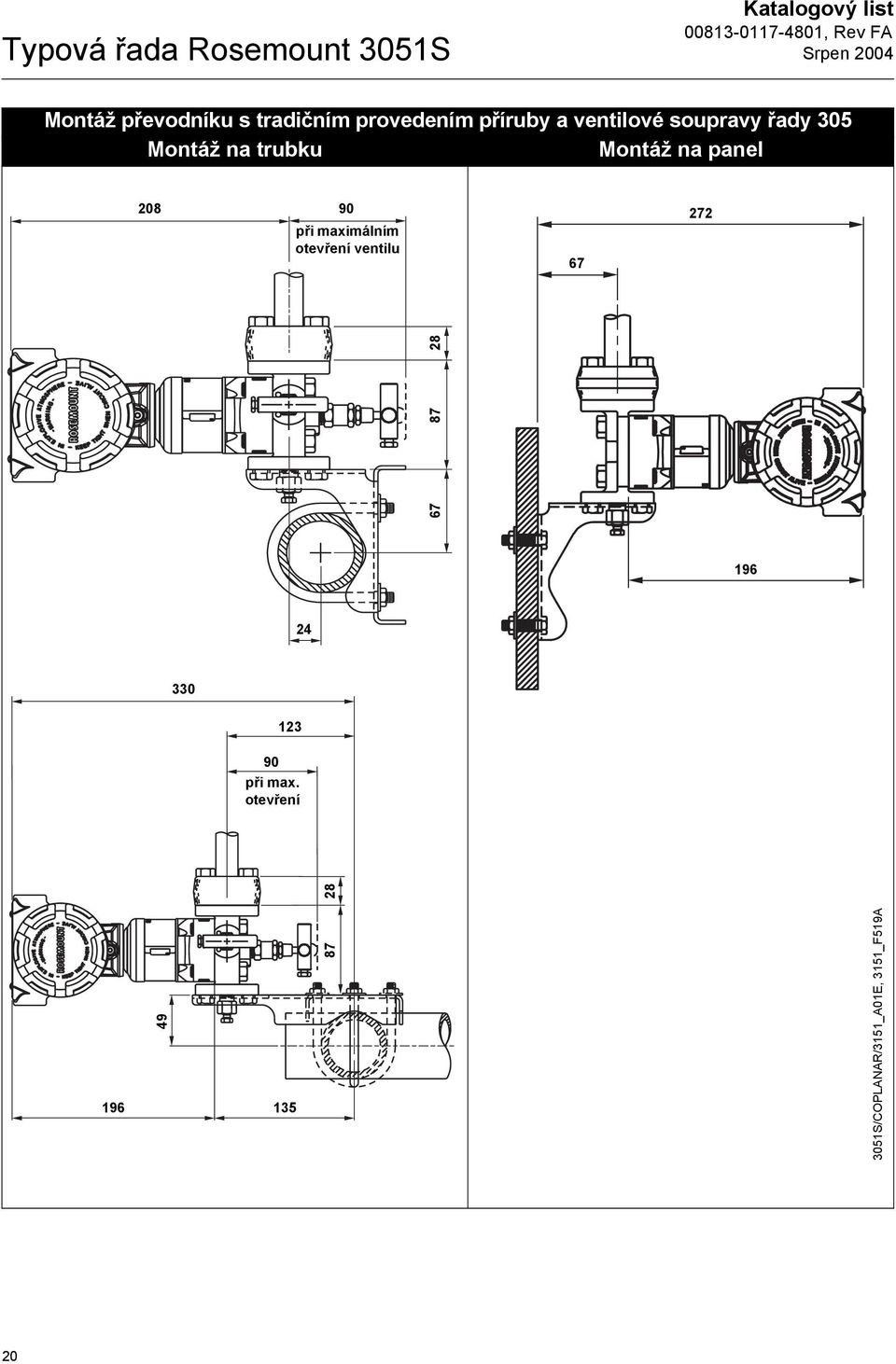 panel 208 90 při maximálním otevření ventilu 67 272 67 87 28 196 24 330 123