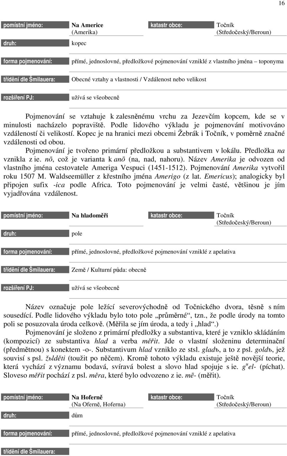 Kopec je na hranici mezi obcemi Žebrák i, v poměrně značné vzdálenosti od obou. Pojmenování je tvořeno primární předložkou a substantivem v lokálu. Předložka na vznikla z ie.