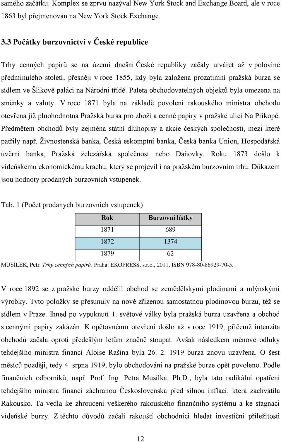 pražská burza se sídlem ve Šlikově paláci na Národní třídě. Paleta obchodovatelných objektů byla omezena na směnky a valuty.