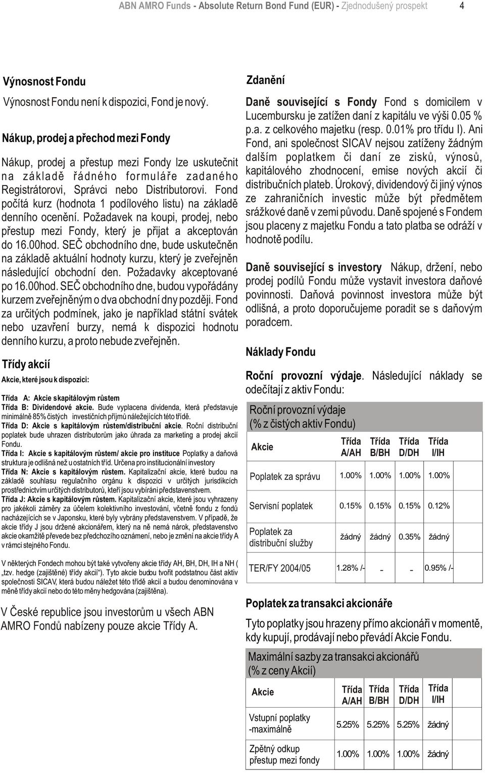 Fond poèítá kurz (hodnota 1 podílového listu) na základì denního ocenìní. Požadavek na koupi, prodej, nebo pøestup mezi Fondy, který je pøijat a akceptován do 16.00hod.
