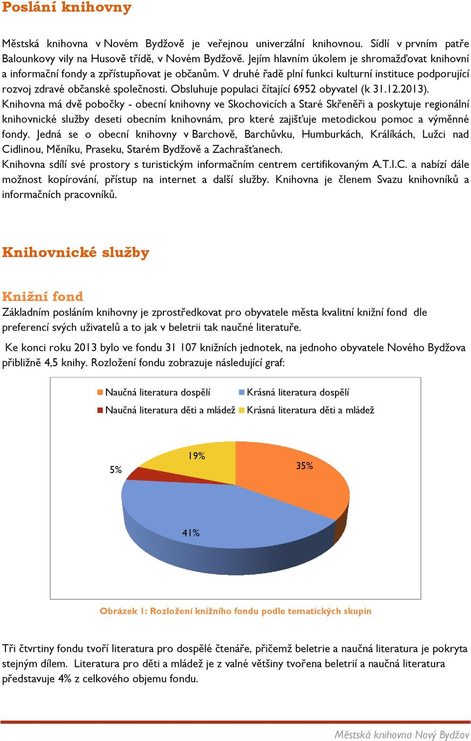 Obsluhuje populaci čítající 6952 obyvatel (k 31.12.2013).