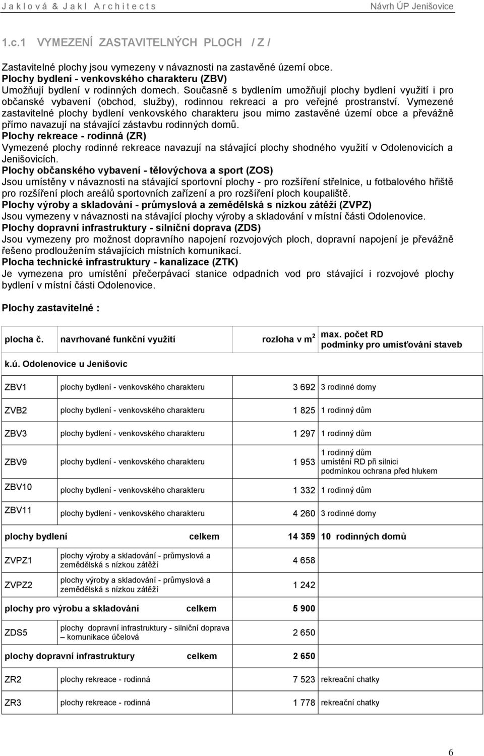 Vymezené zastavitelné plochy bydlení venkovského charakteru jsou mimo zastavěné území obce a převážně přímo navazují na stávající zástavbu rodinných domů.