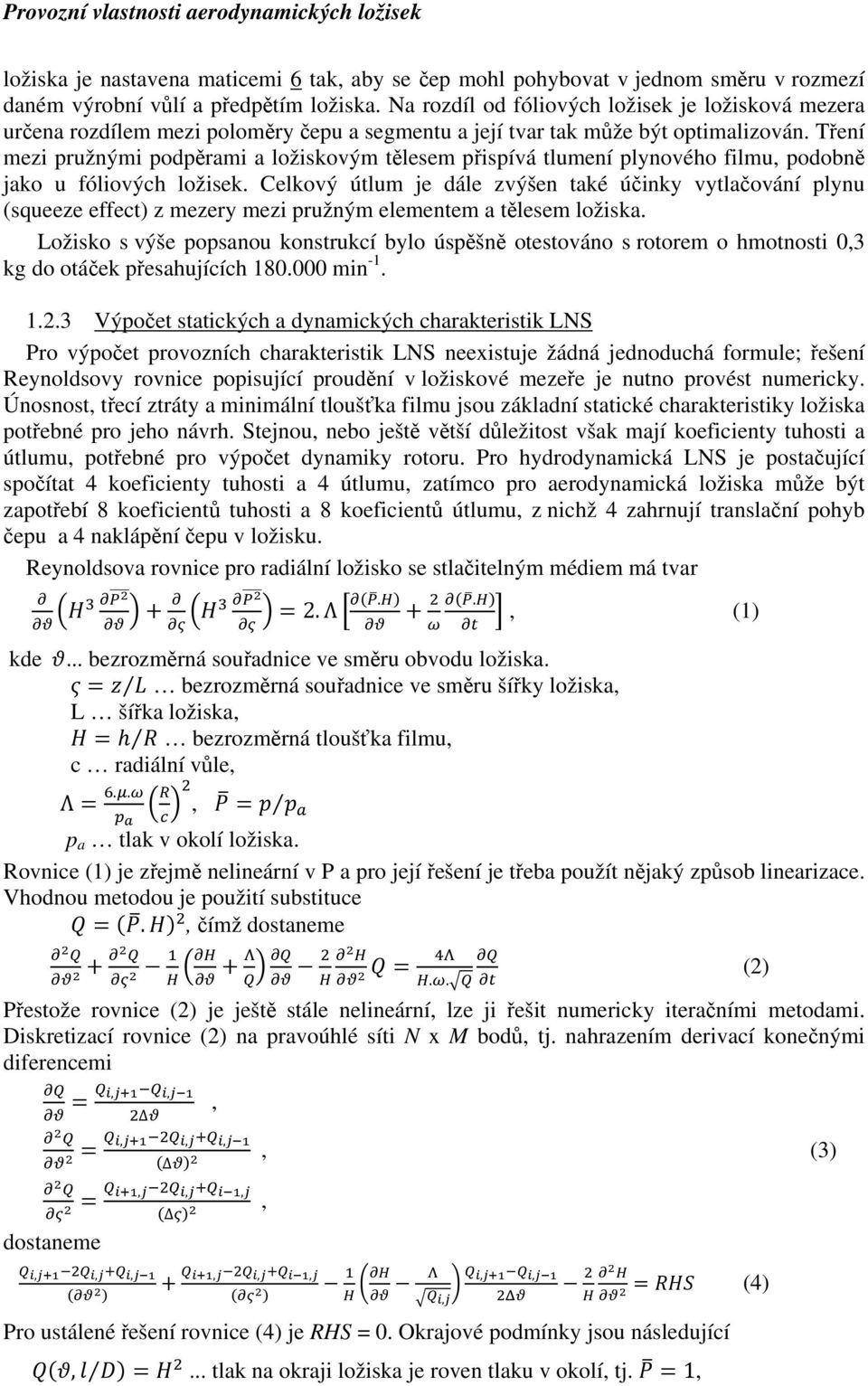 Provozní vlastnosti aerodynamických ložisek - PDF Stažení zdarma