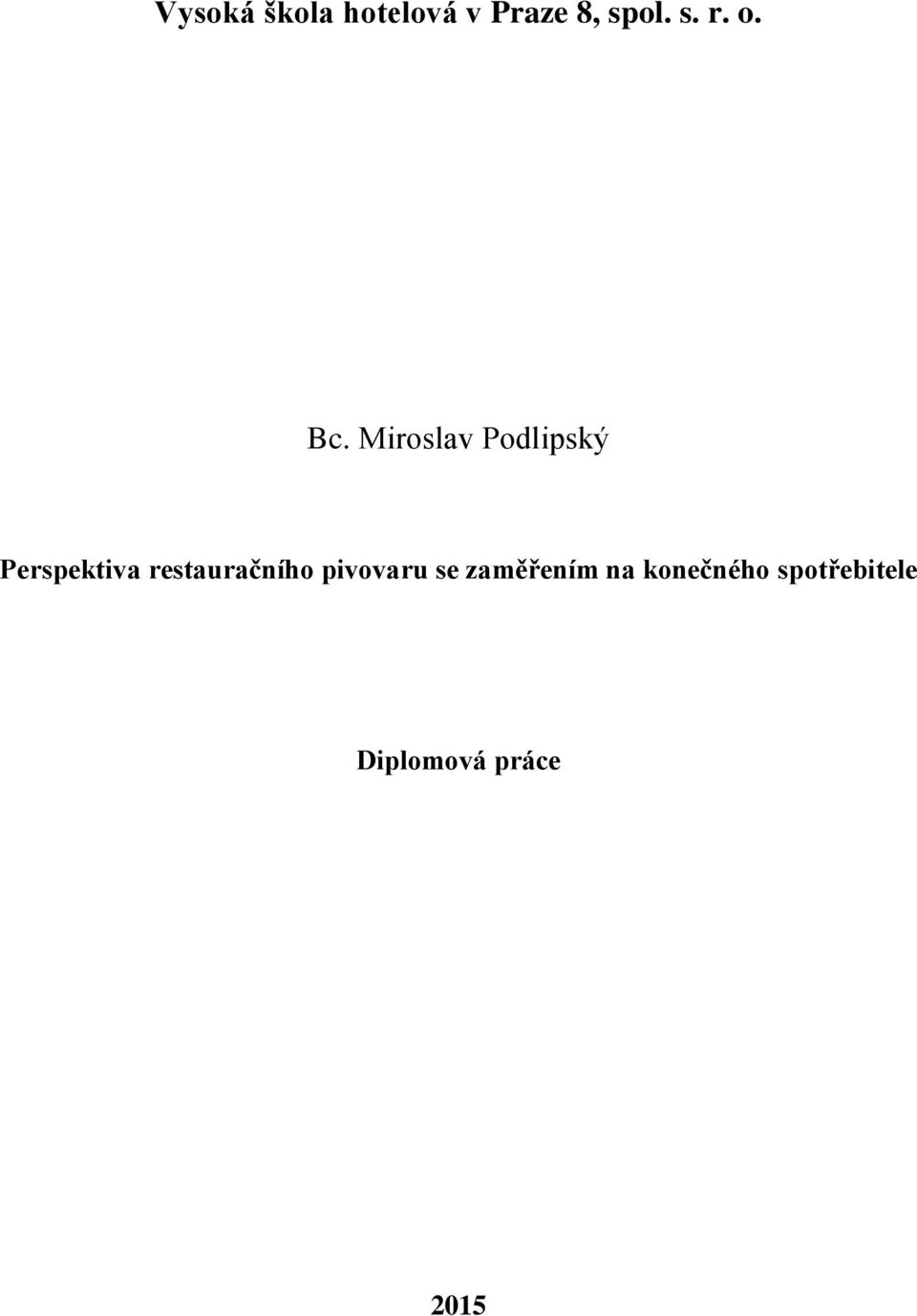 Miroslav Podlipský Perspektiva