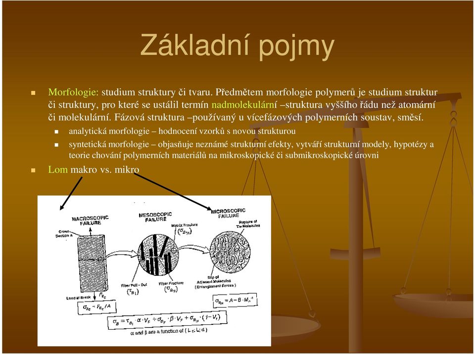 atomární či molekulární. Fázová struktura používaný u vícefázových polymerních soustav, směsí.