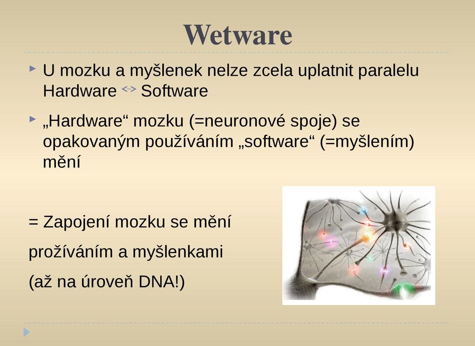 opakovaným používáním software (=myšlením) mění =