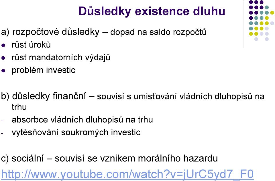 dluhopisů na trhu - absorbce vládních dluhopisů na trhu - vytěsňování soukromých investic