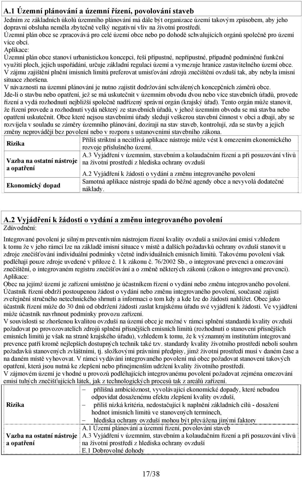 Aplikace: Územní plán obce stanoví urbanistickou koncepci, řeší přípustné, nepřípustné, případně podmíněné funkční využití ploch, jejich uspořádání, určuje základní regulaci území a vymezuje hranice