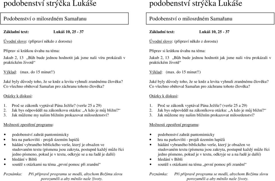 Jak bys odpověděl na zákoníkovu otázku: A kdo je můj bližní? 3. Jak můžeme my našim bližním prokazovat milosrdenství?