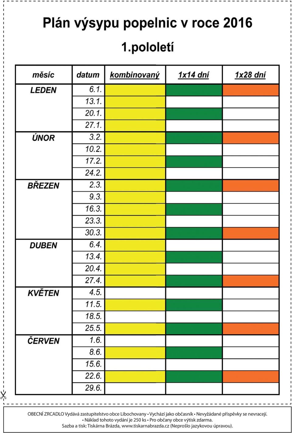Náklad tohoto vydání je 250 ks Pro občany obce výtisk zdarma.