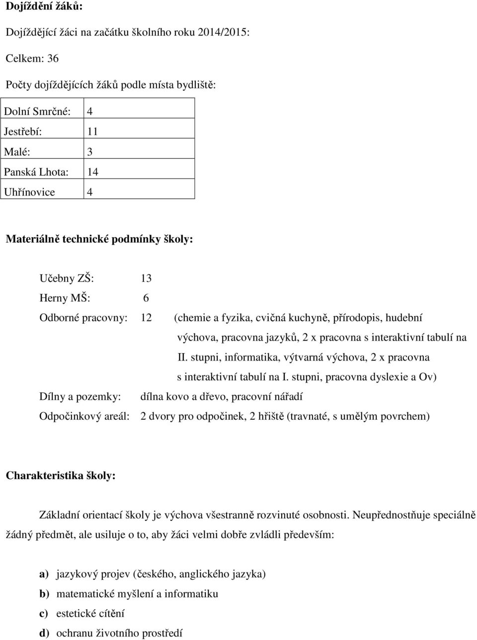 na II. stupni, informatika, výtvarná výchova, 2 x pracovna s interaktivní tabulí na I.