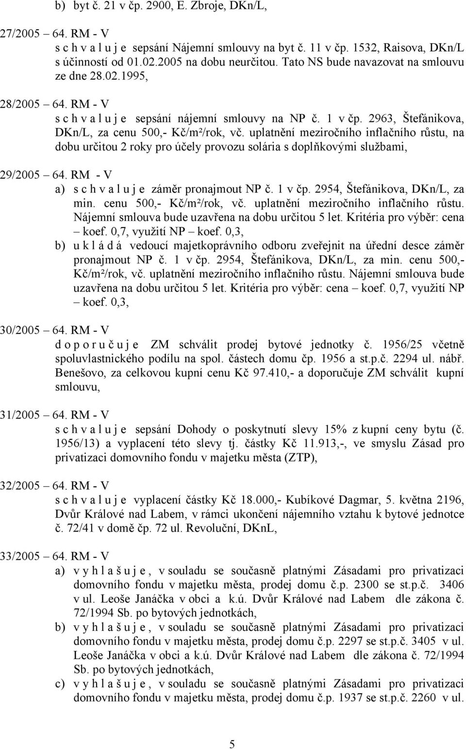 uplatnění meziročního inflačního růstu, na dobu určitou 2 roky pro účely provozu solária s doplňkovými službami, 29/2005 64. RM - V a) schvaluje záměr pronajmout NP č. 1 v čp.