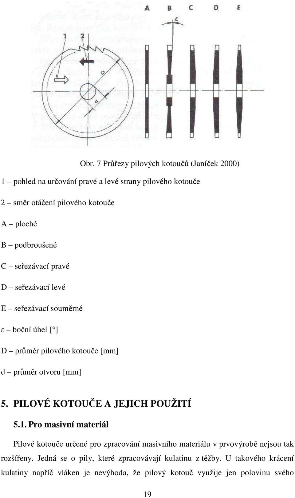 PILOVÉ KOTOUČE A JEJICH POUŽITÍ 5.1. Pro masivní materiál Pilové kotouče určené pro zpracování masivního materiálu v prvovýrobě nejsou tak rozšířeny.