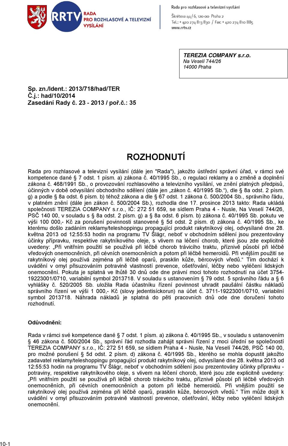 , o regulaci reklamy a o změně a doplnění zákona č. 468/1991 Sb.