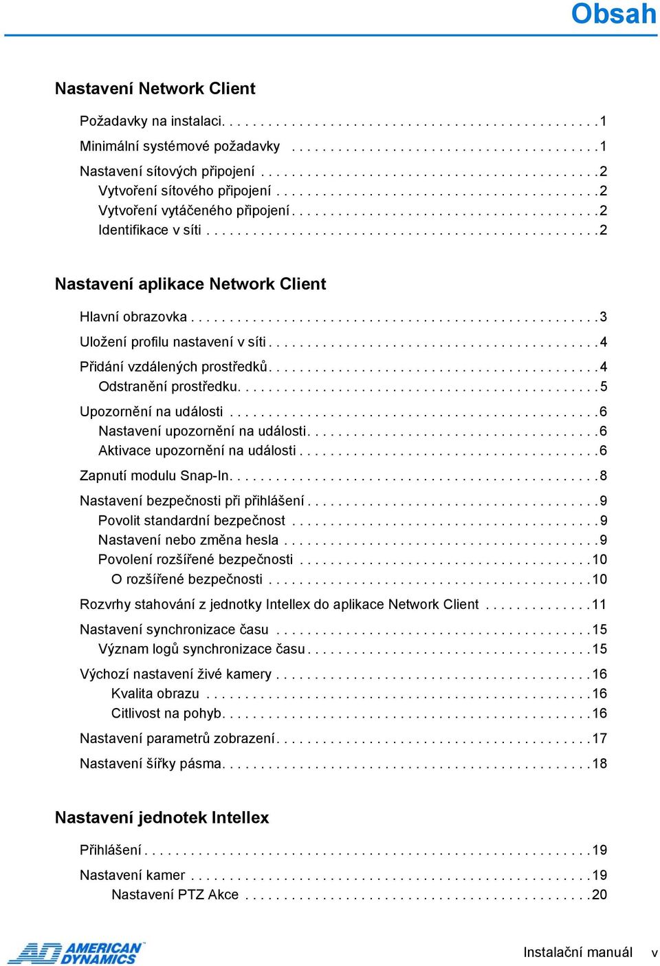 ..................................................2 Nastavení aplikace Network Client Hlavní obrazovka.....................................................3 Uložení profilu nastavení v síti.