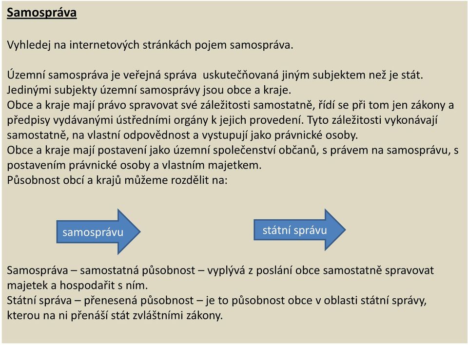 Tyto záležitosti vykonávají samostatně, na vlastní odpovědnost a vystupují jako právnické osoby.