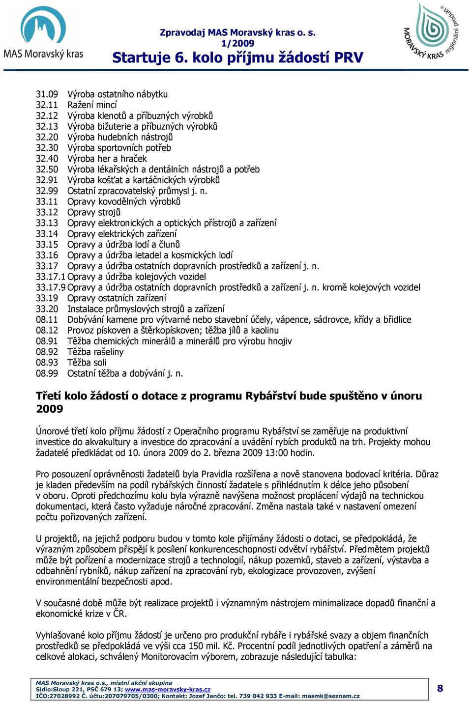 11 Opravy kovodělných výrobků 33.12 Opravy strojů 33.13 Opravy elektronických a optických přístrojů a zařízení 33.14 Opravy elektrických zařízení 33.15 Opravy a údržba lodí a člunů 33.